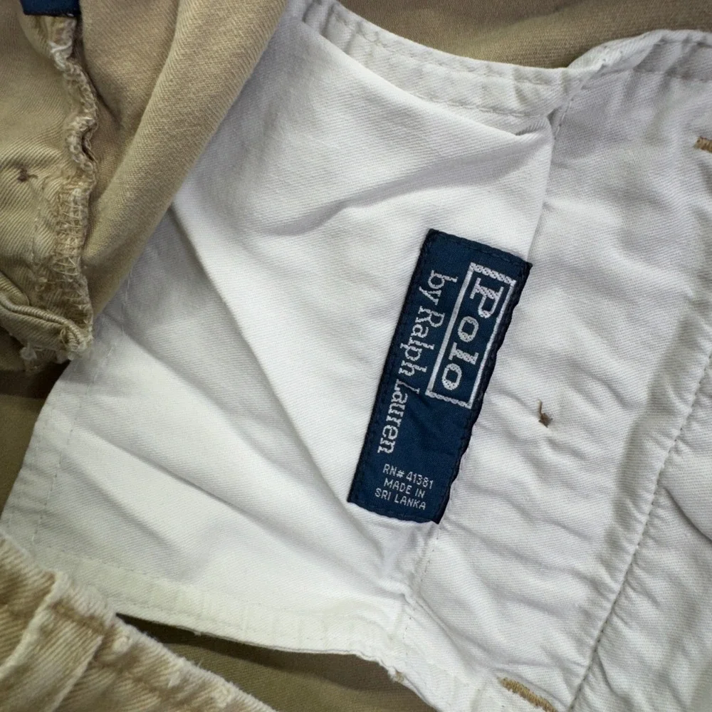Polo Ralph Lauren Chino Shorts 38 Tan Khaki Cotton Twill Preppy Classic Fit‎